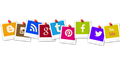Line of individual images of social platform logos